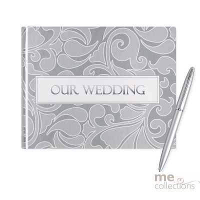 Our Wedding Silver Design Guest Book