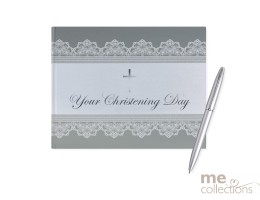 Your Christening Day Silver Foil Guest Book