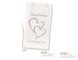 CLEARANCE Cake bags BULK - Twin Heart compliments SILVER CB25