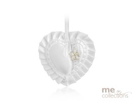 Deluxe Padded Frill Heart White