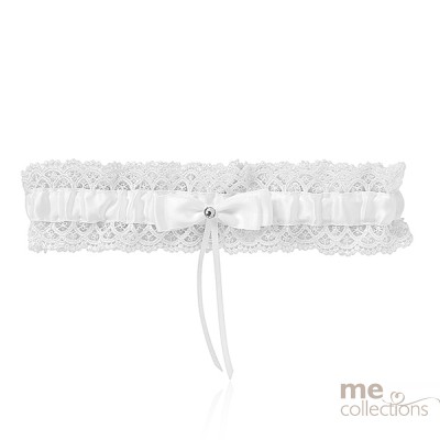 White Lace Garter with Bow