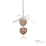 Double Miniature Metal Hearts in Rose Gold 
