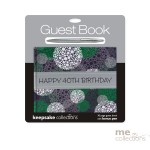40th Birthday Green and Grey Guest Book