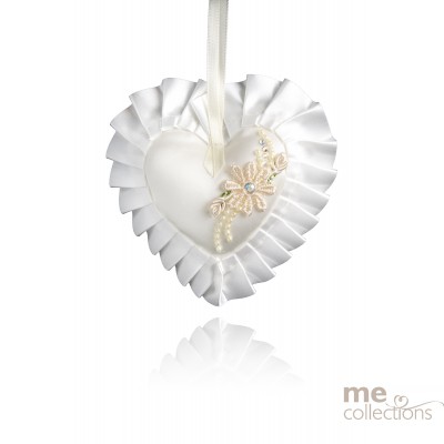 Deluxe Padded Frill Heart Ivory