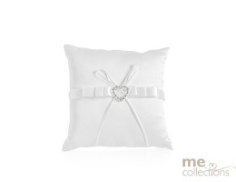 Ring Cushion with Heart Design in White