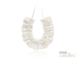 Lace Horseshoe  with Pearls WHITE ONLY