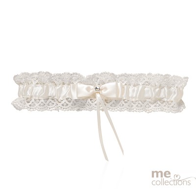 Ivory Lace Garter with Bow