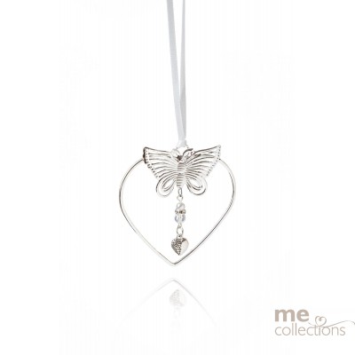 NEW Beautiful Silver Butterfly Heart